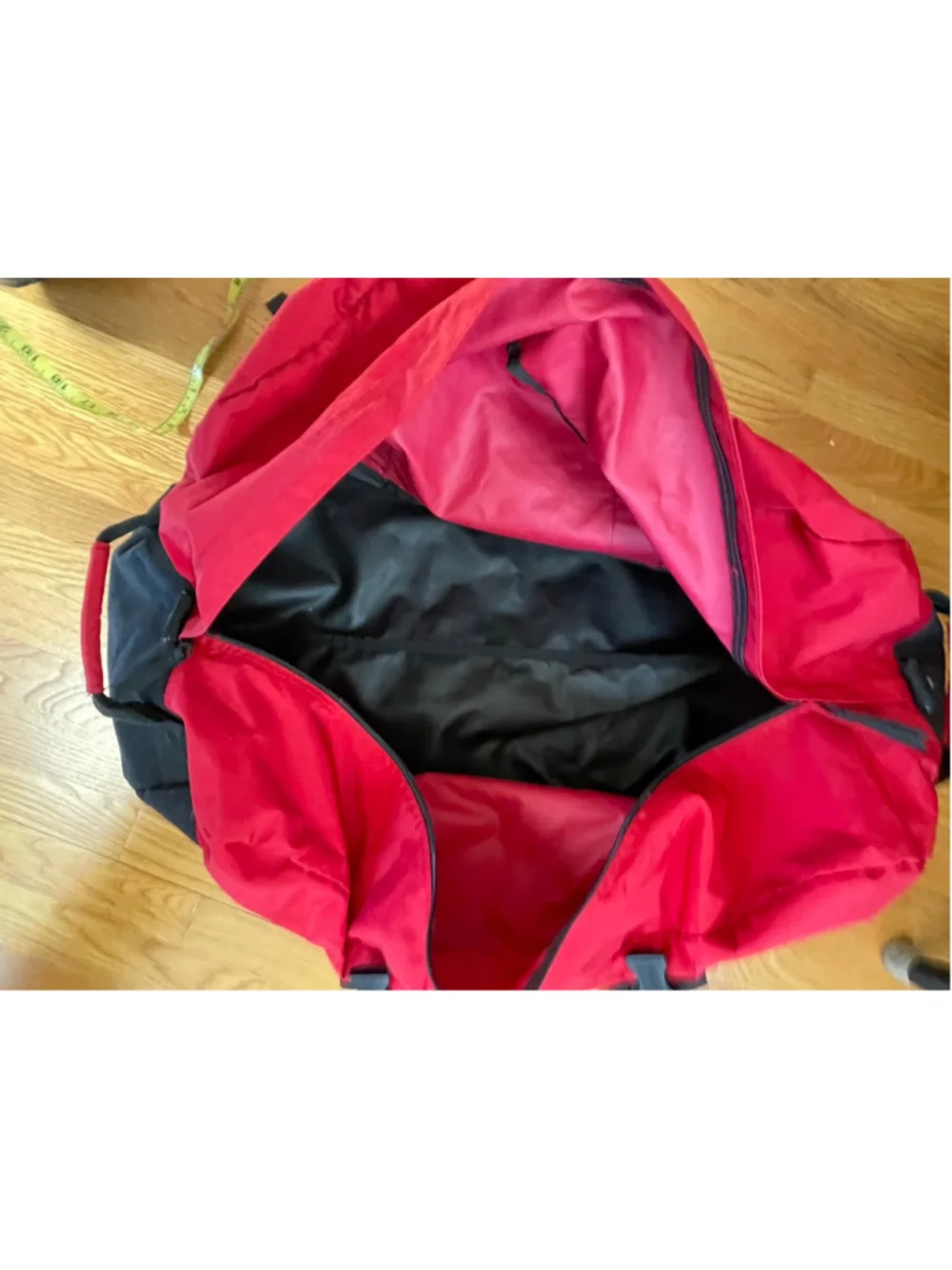 L.L. Bean Red Black Large Duffel Bag Travel Gym Camp